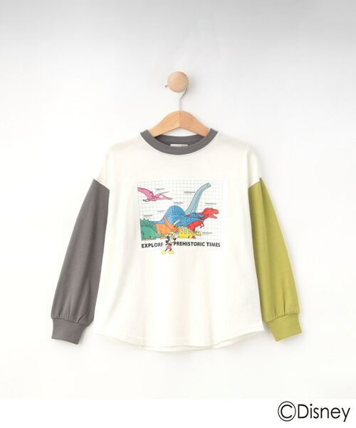 SHOO・LA・RUE/シューラルー 【Disney】トドラー袖配色ロンT オフホワイト(503) 12(120cm)
