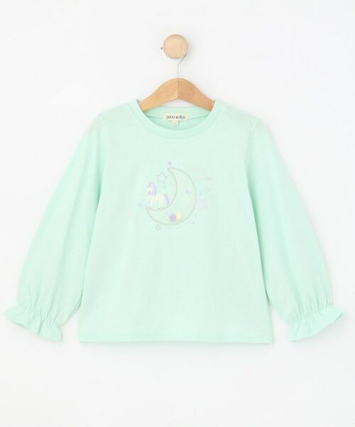 SHOO・LA・RUE / シューラルー Tシャツ | 【100-150cm】オーガンジーモチーフ使いロンT(ミントグリーン(021))