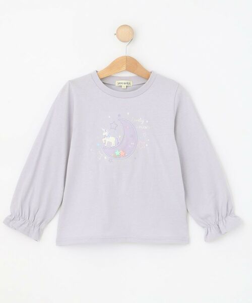 SHOO・LA・RUE / シューラルー Tシャツ | 【100-150cm】オーガンジーモチーフ使いロンT(ラベンダー(080))
