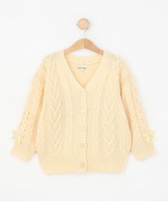 SHOO・LA・RUE / シューラルー カーディガン・ボレロ | 【100-150cm】袖レースアップニットカーディガン