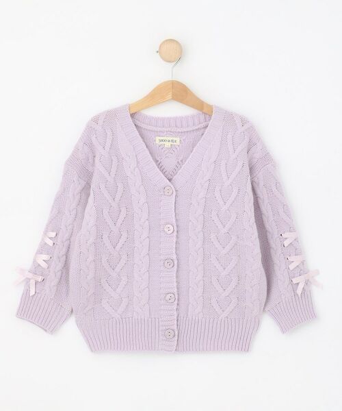SHOO・LA・RUE / シューラルー カーディガン・ボレロ | 【100-150cm】袖レースアップニットカーディガン | 詳細1