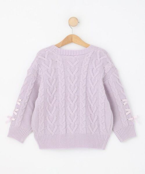 SHOO・LA・RUE / シューラルー カーディガン・ボレロ | 【100-150cm】袖レースアップニットカーディガン | 詳細2