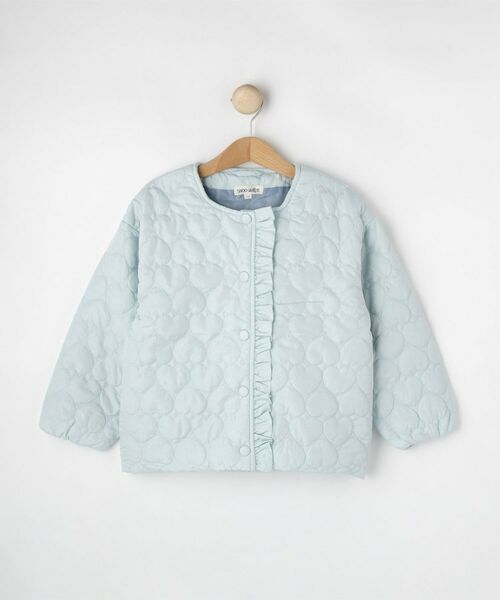 SHOO・LA・RUE / シューラルー レザーブルゾン・ジャケット | 【100-150cm】ハートキルトノーカラーブルゾン(サックスブルー(090))