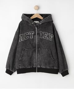 SHOO・LA・RUE / シューラルー レザーブルゾン・ジャケット | 【130-150cm】デニムフードブルゾン