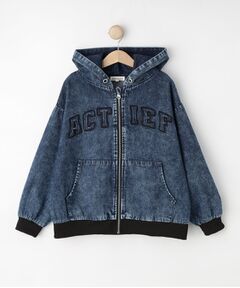 SHOO・LA・RUE / シューラルー レザーブルゾン・ジャケット | 【130-150cm】デニムフードブルゾン