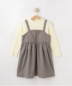 SHOO・LA・RUE / シューラルー ロング・マキシ丈ワンピース | 【100-150cm】ジップ使いチェックドッキングワンピース