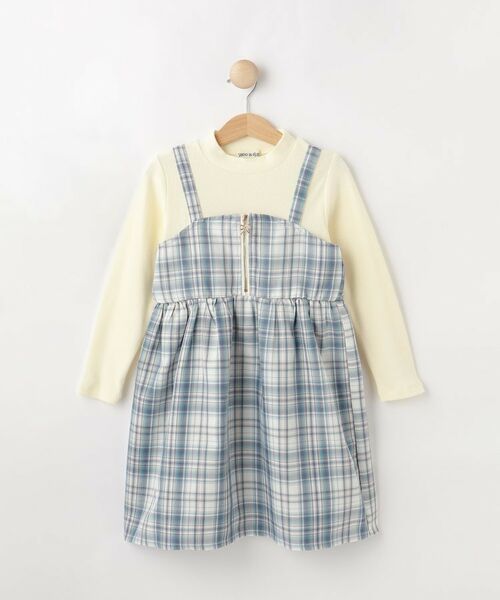 SHOO・LA・RUE / シューラルー ロング・マキシ丈ワンピース | 【100-150cm】ジップ使いチェックドッキングワンピース | 詳細1