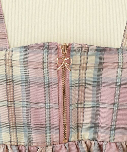 SHOO・LA・RUE / シューラルー ロング・マキシ丈ワンピース | 【100-150cm】ジップ使いチェックドッキングワンピース | 詳細9