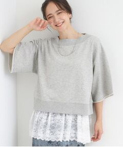 SHOO・LA・RUE / シューラルー その他トップス | 【2点セット】ハーフスリーブミニ裏毛プルオーバー＆レースタンクトップSET