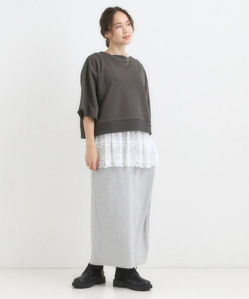 SHOO・LA・RUE / シューラルー その他トップス | 【2点セット】ハーフスリーブミニ裏毛プルオーバー＆レースタンクトップSET | 詳細12