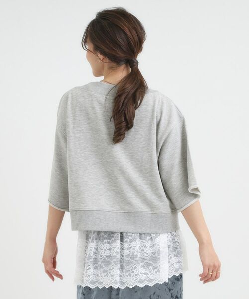 SHOO・LA・RUE / シューラルー その他トップス | 【2点セット】ハーフスリーブミニ裏毛プルオーバー＆レースタンクトップSET | 詳細2