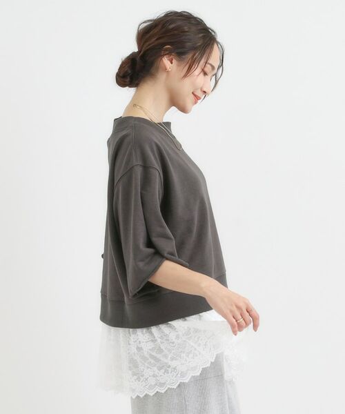 SHOO・LA・RUE / シューラルー その他トップス | 【2点セット】ハーフスリーブミニ裏毛プルオーバー＆レースタンクトップSET | 詳細9