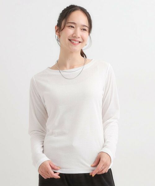 SHOO・LA・RUE / シューラルー カットソー | 【洗濯機可/S-LL】毎日コーデに シアーテレコロンT | 詳細1