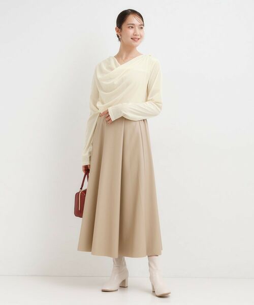 SHOO・LA・RUE / シューラルー カットソー | 【S-LL】ベロア調ドレープデザインカットソー | 詳細3