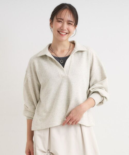 SHOO・LA・RUE / シューラルー スウェット | 【なめらかタッチ/洗濯機可】スキッパーポロスウェット | 詳細1