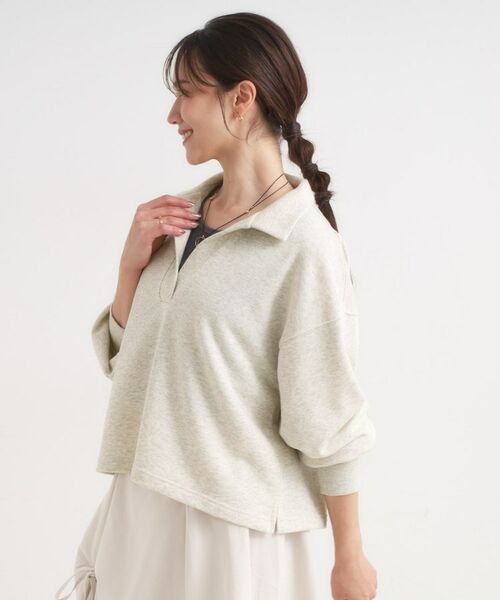 SHOO・LA・RUE / シューラルー スウェット | 【なめらかタッチ/洗濯機可】スキッパーポロスウェット | 詳細2
