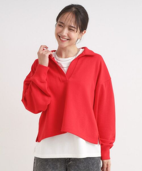 SHOO・LA・RUE / シューラルー スウェット | 【なめらかタッチ/洗濯機可】スキッパーポロスウェット | 詳細9