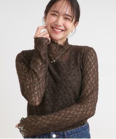 SHOO・LA・RUE / シューラルー カットソー | 【S-LL】上品なレースハイネックトップス