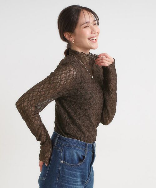 SHOO・LA・RUE / シューラルー カットソー | 【S-LL】上品なレースハイネックトップス | 詳細10