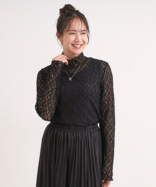 SHOO・LA・RUE / シューラルー カットソー | 【S-LL】上品なレースハイネックトップス | 詳細5