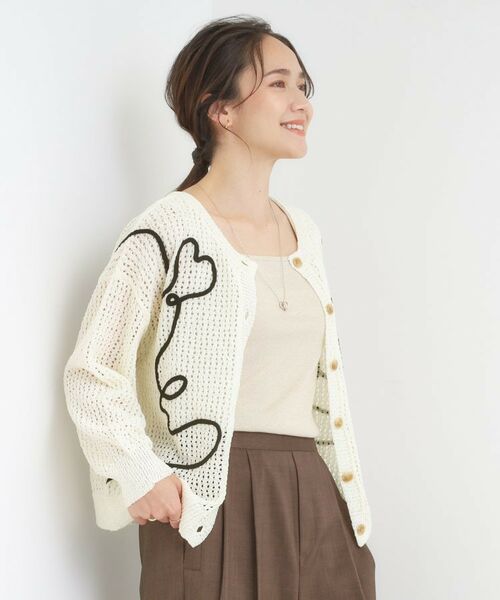SHOO・LA・RUE / シューラルー カーディガン・ボレロ | コード刺繍アソートメッシュカーディガン | 詳細1