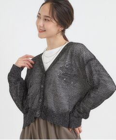 SHOO・LA・RUE / シューラルー カーディガン・ボレロ | 【2点セット】ラメメッシュニットカーディガン＋ロンTセット