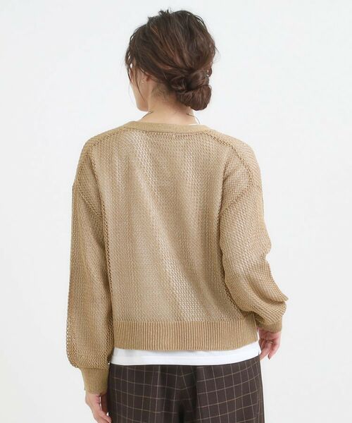 SHOO・LA・RUE / シューラルー カーディガン・ボレロ | 【2点セット】ラメメッシュニットカーディガン＋ロンTセット | 詳細6