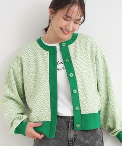 SHOO・LA・RUE / シューラルー カーディガン・ボレロ | 【前後2WAY】幾何学柄 ふくれジャカードカーディガン