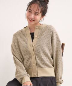 SHOO・LA・RUE / シューラルー カーディガン・ボレロ | 【前後2WAY】幾何学柄 ふくれジャカードカーディガン