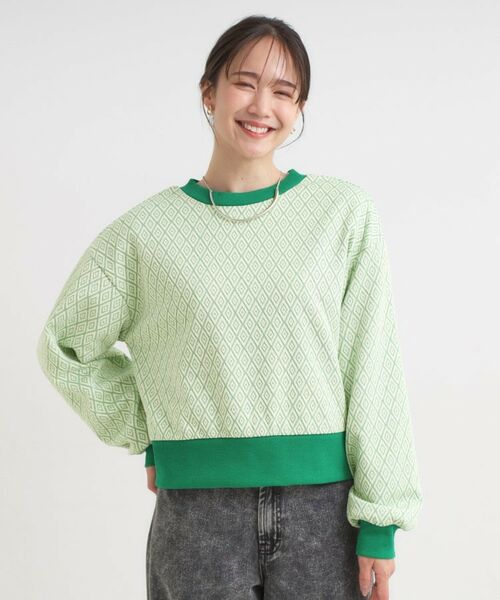 SHOO・LA・RUE / シューラルー カーディガン・ボレロ | 【前後2WAY】幾何学柄 ふくれジャカードカーディガン | 詳細10