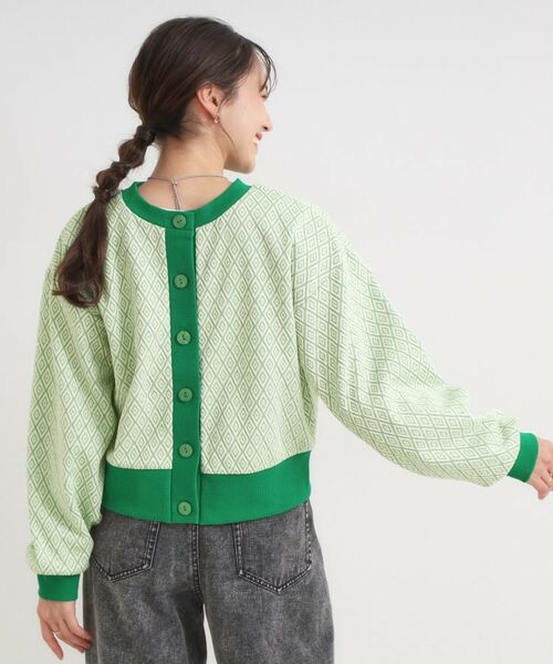 SHOO・LA・RUE / シューラルー カーディガン・ボレロ | 【前後2WAY】幾何学柄 ふくれジャカードカーディガン | 詳細11