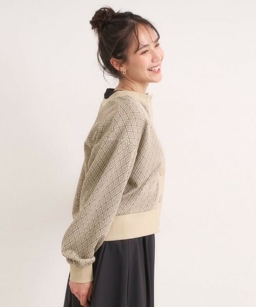 SHOO・LA・RUE / シューラルー カーディガン・ボレロ | 【前後2WAY】幾何学柄 ふくれジャカードカーディガン | 詳細16