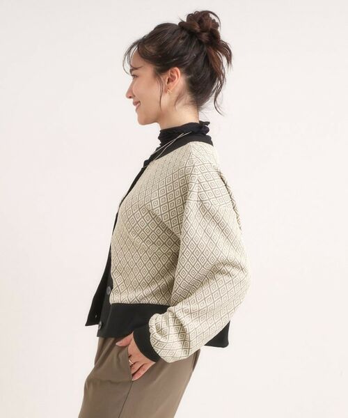 SHOO・LA・RUE / シューラルー カーディガン・ボレロ | 【前後2WAY】幾何学柄 ふくれジャカードカーディガン | 詳細2