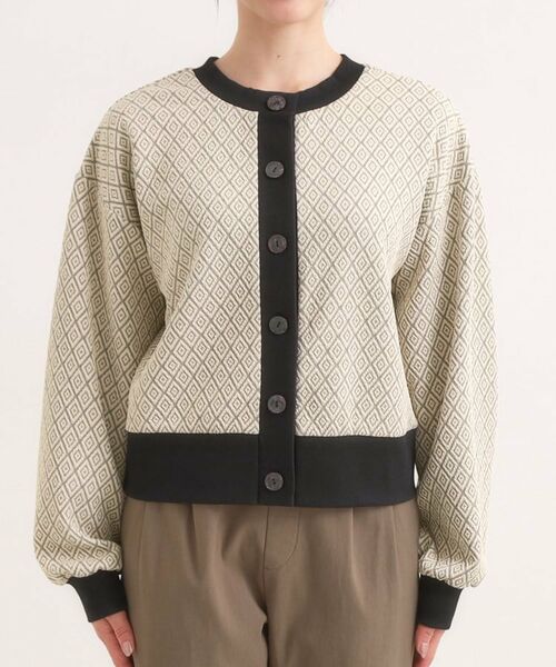 SHOO・LA・RUE / シューラルー カーディガン・ボレロ | 【前後2WAY】幾何学柄 ふくれジャカードカーディガン | 詳細22