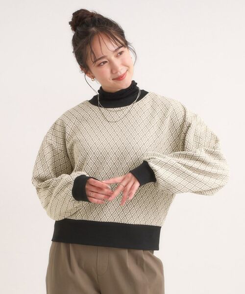 SHOO・LA・RUE / シューラルー カーディガン・ボレロ | 【前後2WAY】幾何学柄 ふくれジャカードカーディガン | 詳細3