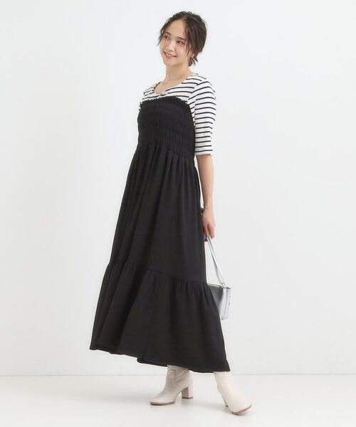 SHOO・LA・RUE / シューラルー ロング・マキシ丈ワンピース | 【2WAY】肩紐が取り外しできる シャーリングワンピース | 詳細4