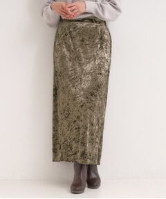 SHOO・LA・RUE / シューラルー ロング・マキシ丈スカート | 【S-LL】光沢感が華やかに ベロア調ナロースカート