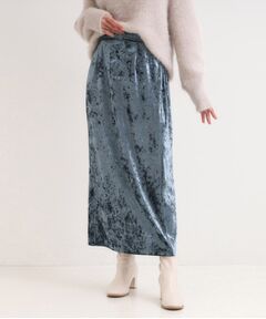 SHOO・LA・RUE / シューラルー ロング・マキシ丈スカート | 【S-LL】光沢感が華やかに ベロア調ナロースカート