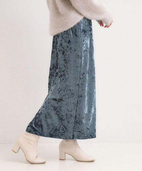 SHOO・LA・RUE / シューラルー ロング・マキシ丈スカート | 【S-LL】光沢感が華やかに ベロア調ナロースカート | 詳細10