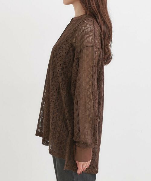 SHOO・LA・RUE / シューラルー シャツ・ブラウス | 【セットアップ可】レース使いが美しい バンドカラーシャツ | 詳細14