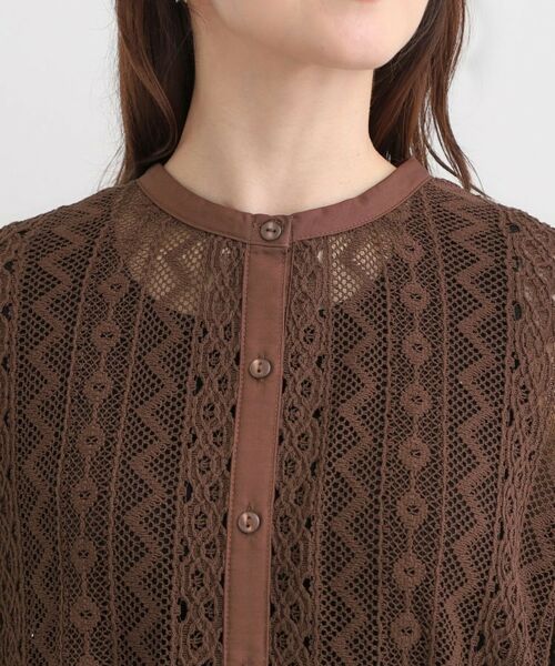 SHOO・LA・RUE / シューラルー シャツ・ブラウス | 【セットアップ可】レース使いが美しい バンドカラーシャツ | 詳細16