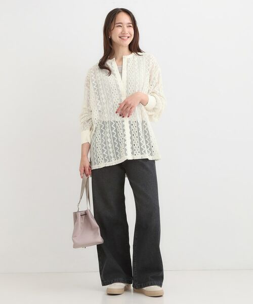 SHOO・LA・RUE / シューラルー シャツ・ブラウス | 【セットアップ可】レース使いが美しい バンドカラーシャツ | 詳細3