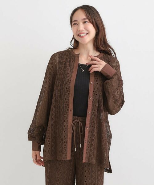 SHOO・LA・RUE / シューラルー シャツ・ブラウス | 【セットアップ可】レース使いが美しい バンドカラーシャツ | 詳細9