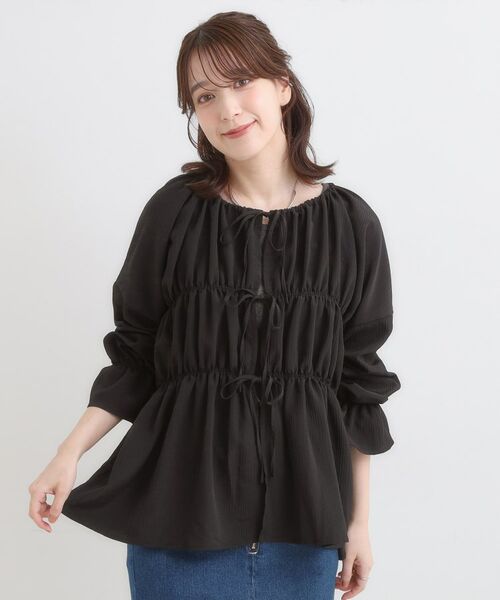 SHOO・LA・RUE / シューラルー シャツ・ブラウス | シャーリングデザインブラウス | 詳細1