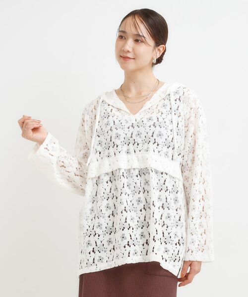 SHOO・LA・RUE / シューラルー シャツ・ブラウス | レースフーディプルオーバー | 詳細5