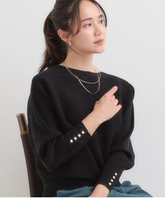 SHOO・LA・RUE / シューラルー ニット・セーター | 【洗濯機可/体型カバー】お袖ボタン リブドルマンニット