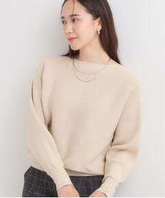 SHOO・LA・RUE / シューラルー ニット・セーター | 【洗濯機可/体型カバー】お袖ボタン リブドルマンニット