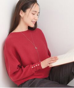 SHOO・LA・RUE / シューラルー ニット・セーター | 【洗濯機可/体型カバー】お袖ボタン リブドルマンニット