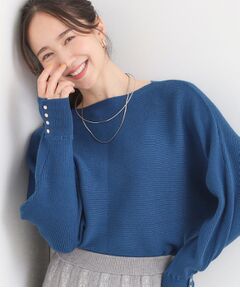 SHOO・LA・RUE / シューラルー ニット・セーター | 【洗濯機可/体型カバー】お袖ボタン リブドルマンニット