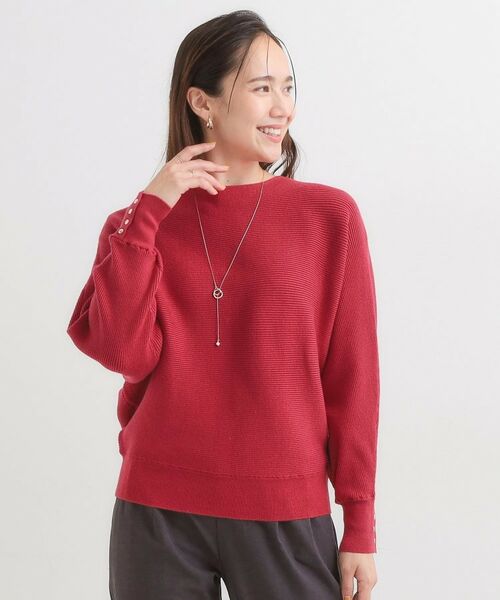 SHOO・LA・RUE / シューラルー ニット・セーター | 【洗濯機可/体型カバー】お袖ボタン リブドルマンニット | 詳細17